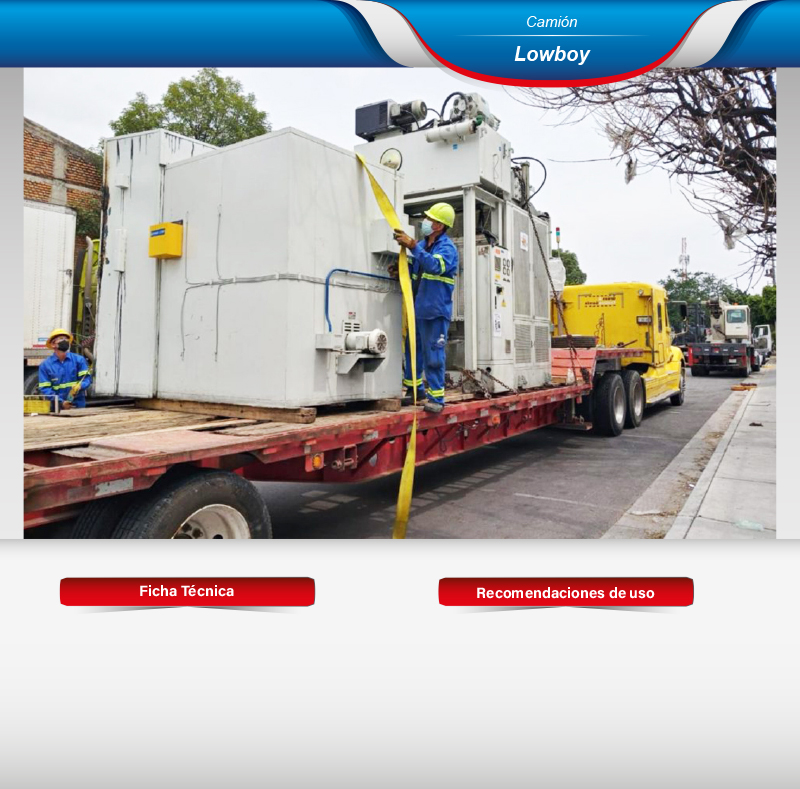 Fletes en camión especializado lowboy