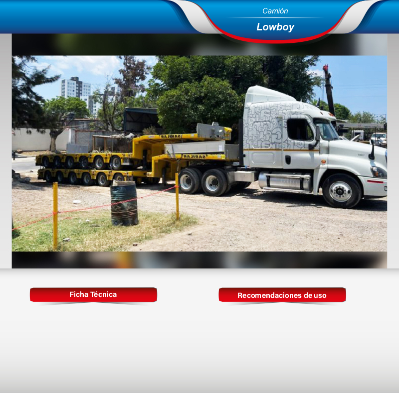 Fletes en camión especializado lowboy