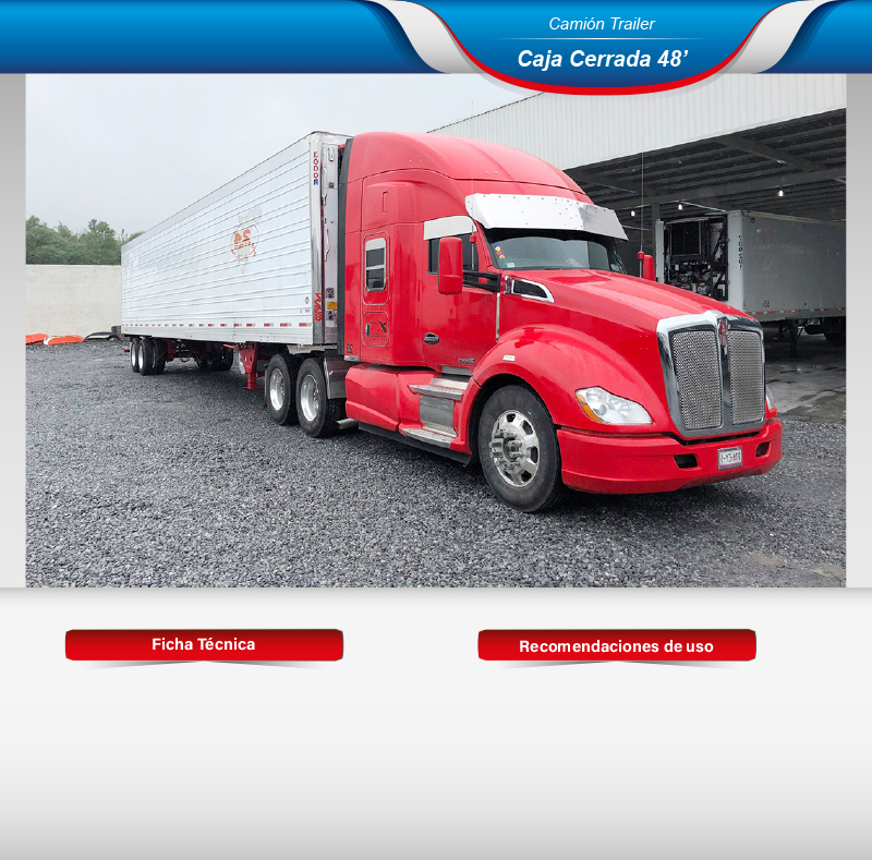 Fletes en camión trailer caja cerrada 48´
